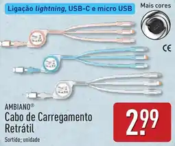 ALDI Ambiano cabo de carregamento retrátil promoção