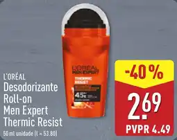 ALDI L'oréal desodorizante roll-on men expert thermic resist promoção