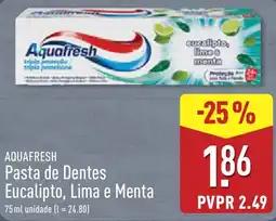 ALDI Aquafresh Pasta de Dentes Eucalipto, Lima e Menta promoção