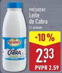 ALDI President leite de cabra promoção