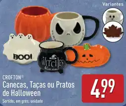 ALDI Crofton canecas, taças ou pratos de halloween promoção