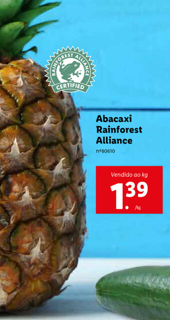 Lidl Abacaxi Rainforest Alliance promoção