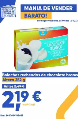 Casa Cheia Bolachas recheadas de chocolate branco alteza promoção