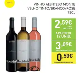 Recheio Vinho alentejo monte velho tinto/branco/rose promoção