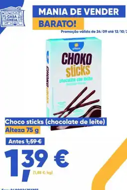 Casa Cheia Choko sticks chocolate de leite Alteza promoção