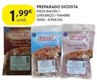Preparado sicosta pizza bacon / chouriço / fiambre