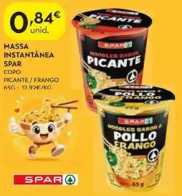 Spar Massa instantânea spar copo picante / frango promoção