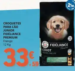 E.Leclerc Croquetes para cão junior fidélance premium frango promoção