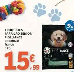 E.Leclerc Croquetes para cão sênior fidélance premium promoção