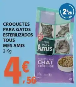 E.Leclerc Croquetes para gatos esterilizados tous mes amis promoção