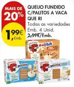 Pingo Doce Queijo fundido c/palitos a vaca que ri promoção