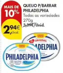 Pingo Doce queijo p/barrar philadelphia promoção