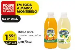 Pingo Doce Sumo 100% Laranja com polpa Monte Belo Brasil promoção