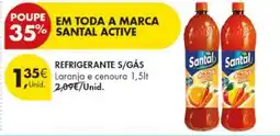 Pingo Doce refrigerante s/gás laranja e cenoura santal active promoção