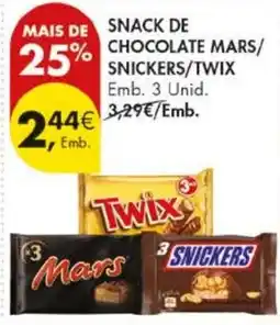 Pingo Doce Snack de chocolate mars/snickerstwix promoção