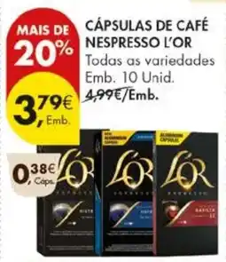 Pingo Doce Cápsulas de café nespresso l'or promoção