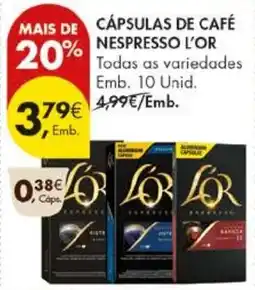 Pingo Doce cápsulas de café nespresso l'or promoção