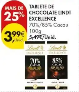 Pingo Doce Tablete de chocolate lindt excellence promoção