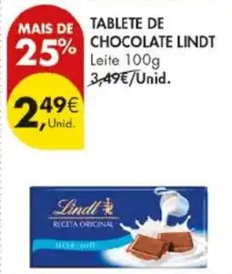 Pingo Doce Tablete de chocolate lindt promoção