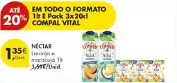 Pingo Doce Néctar laranja e maracujá compal vital promoção