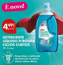 Pingo Doce Ultra detergente liquido p/roupa ciclos curtos promoção