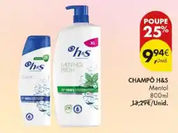 Pingo Doce Champô h&s Mentol promoção
