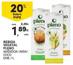 Continente Bebida vegetal pleno amêndoa/aveia/coco promoção