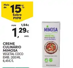 Continente creme culinário mimosa vegetal coco promoção