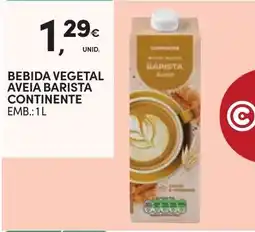 Continente Bebida vegetal aveia barista continente promoção