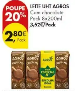 Pingo Doce Leite uht agros com chocolate promoção