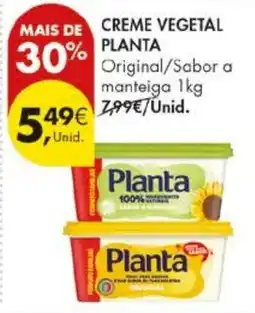 Pingo Doce Creme vegetal planta original promoção