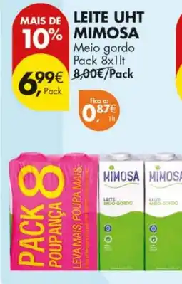 Pingo Doce Leite uht mimosa meio gordo promoção