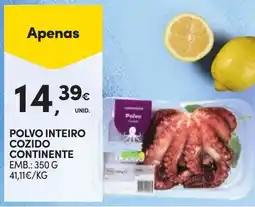 Continente Polvo inteiro cozido continente promoção