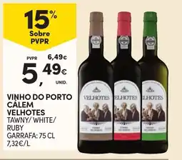 Continente vinho do porto calem velhotestawny/white/ruby promoção