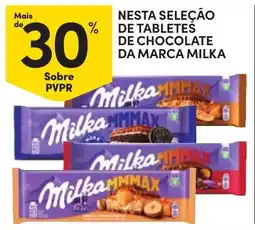 Continente Nesta seleção de tabletes de chocolate da marca milka promoção
