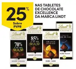 Continente Nas tabletes de chocolate excellence da marca lindt promoção