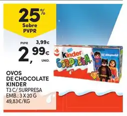 Continente Ovos de chocolate kinder promoção