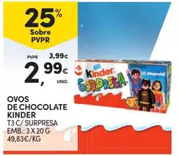 Continente Ovos de chocolate kinder promoção