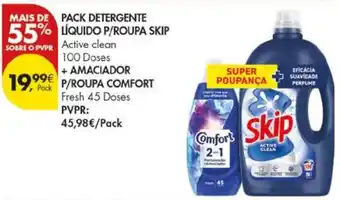 Pack detergente liquido p/roupa skip