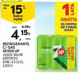 Continente Refrigerante c/ gas seven up promoção