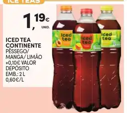Continente Iced tea continente pêssego/ manga/ limão promoção