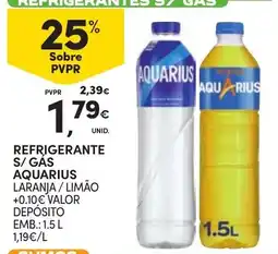 Continente refrigerante s/ gas aquarius laranja / limão promoção