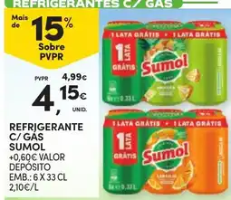 Continente refrigerante c/ gas sumol promoção