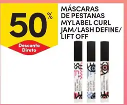 Continente máscaras de pestanas mylabel curl jam/lash define/lift off promoção