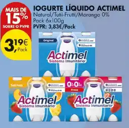 Pingo Doce Iogurte líquido actimel promoção