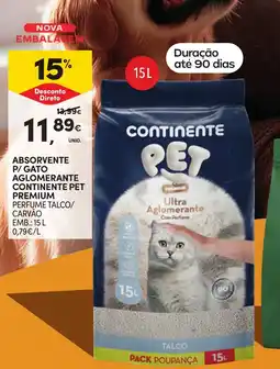 Continente Absorvente p/ gato aglomerante continente pet premium promoção