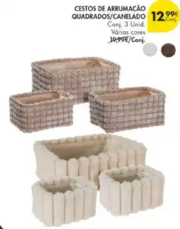 Pingo Doce Cestos de arrumação quadrados/canelado promoção