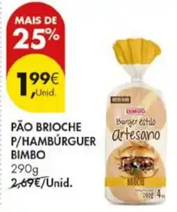 Pingo Doce Pão brioche p/hambúrguer bimbo promoção