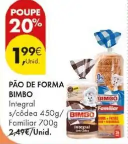 Pingo Doce Pão de forma bimbo integral promoção