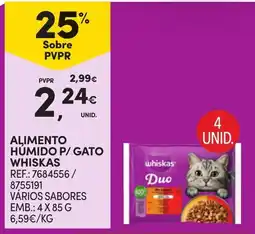 Continente alimento húmido p/ gato whiskas promoção